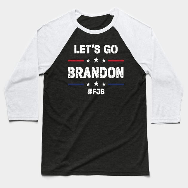 Lets Go Brandon American Flag Impeach Biden Baseball T-Shirt by Charaf Eddine